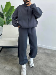 Women's 2 Piece Sets Zipper Outfits Casual Long Sleeve Sweatsuits Sets