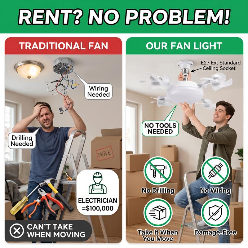 🌀LAST DAY SALE 50% OFF!!❄️Aerolux™ Ceiling Fan Light – 2-in-1 Silent LED with Remote 🌬️💡 Energy-Efficient Airflow & Dimmable Lighting for Bedrooms, Living Rooms & Conservatories 🏡✨