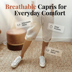 ⏳Time-Limited Special⏰Women's Casual Cotton Linen Capris