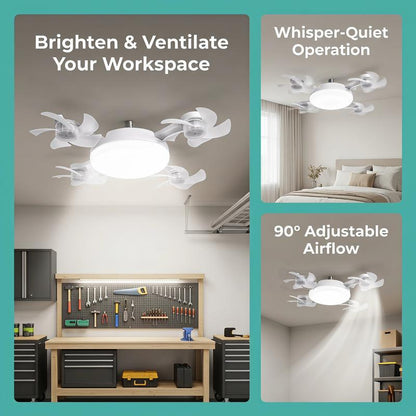 🌀LAST DAY SALE 50% OFF!!❄️Aerolux™ Ceiling Fan Light – 2-in-1 Silent LED with Remote 🌬️💡  Energy-Efficient Airflow & Dimmable Lighting for Bedrooms, Living Rooms & Conservatories 🏡✨