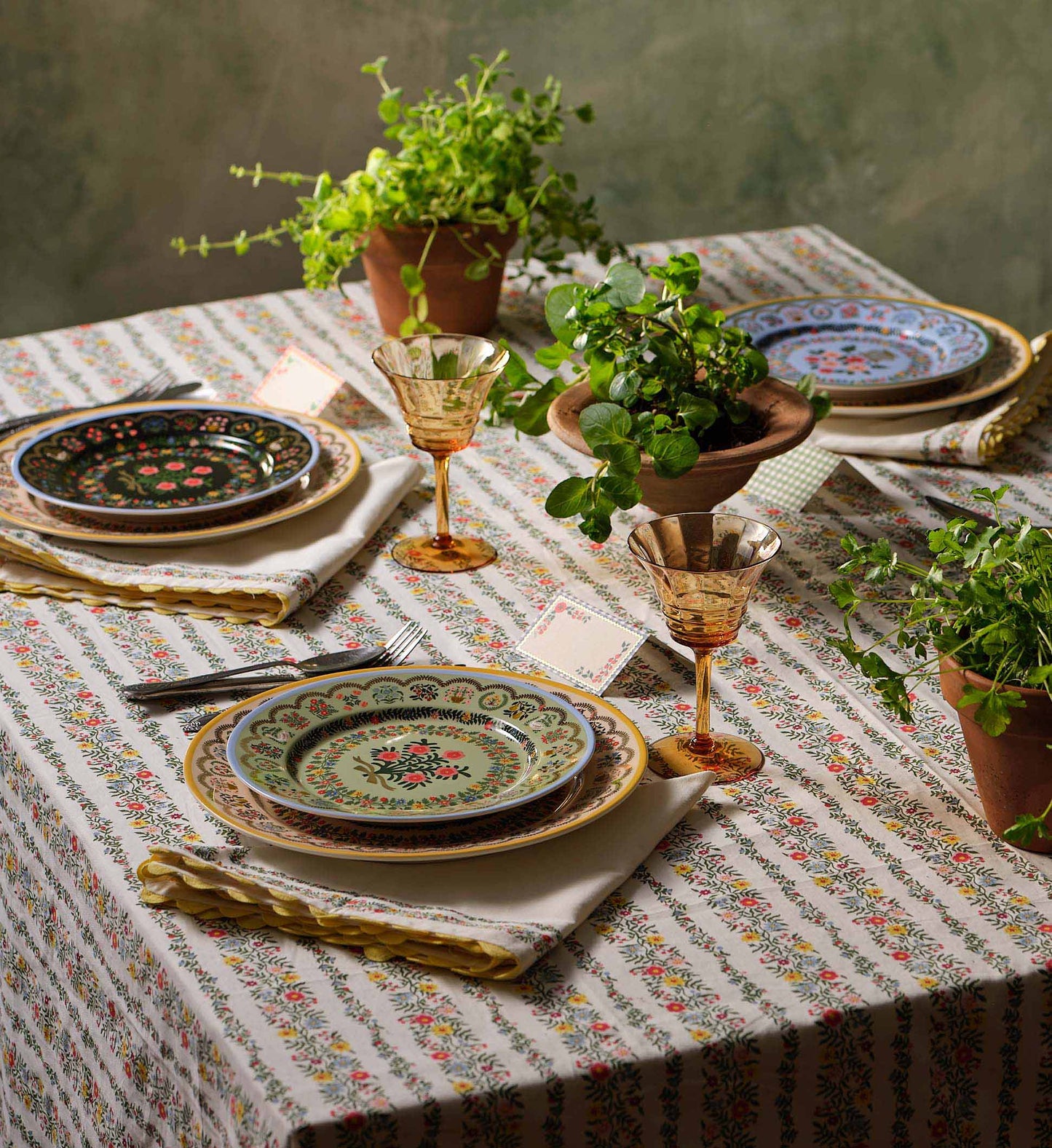 Porcelain Dinner Plate Set - Rosette