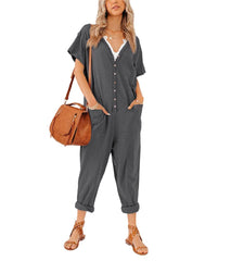 Women's Onesies Button Up Jumpsuit